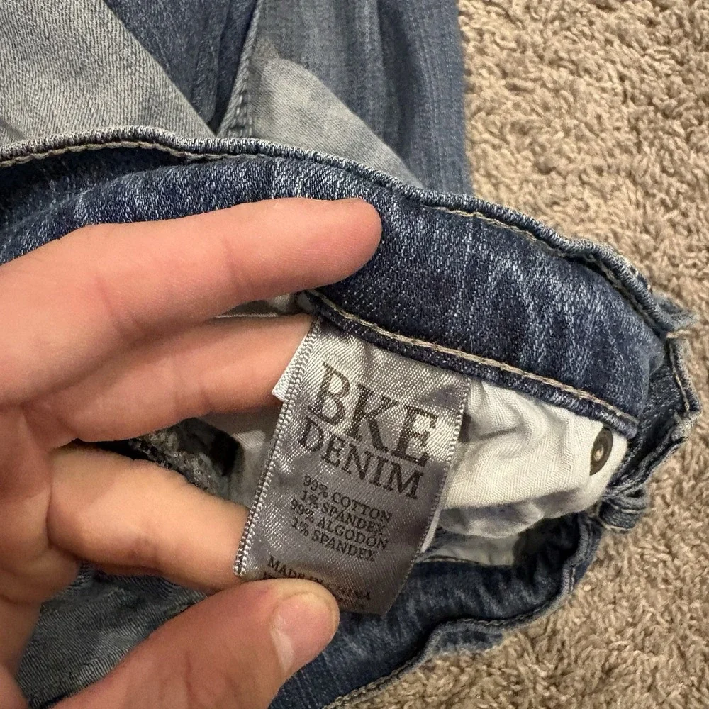 BKE Buckle Alec Men's Straight Flex Fit Blue Jeans Size 30s ( 30x30 ) Whiskered